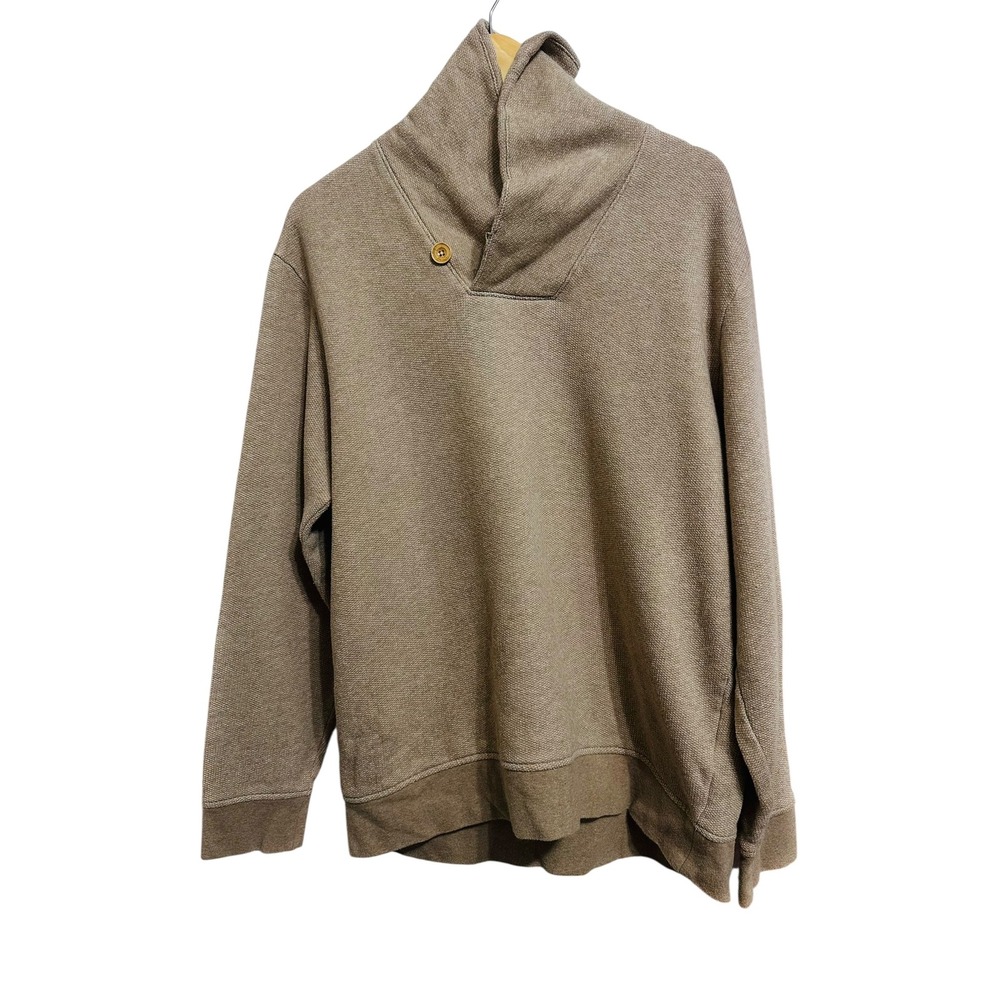 Brooks Brothers‎ Men's cowl neck Pullover Sweater XL Brown Mock Neck Long Sleeve